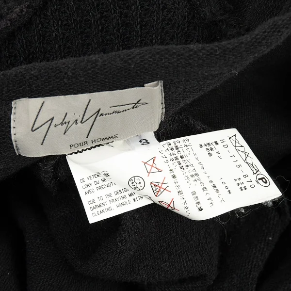 ヨウジヤマモト プールオムYohji Yamamoto POUR HOMME パッチワーク切替デザインスウェット 黒3 K-88291_018