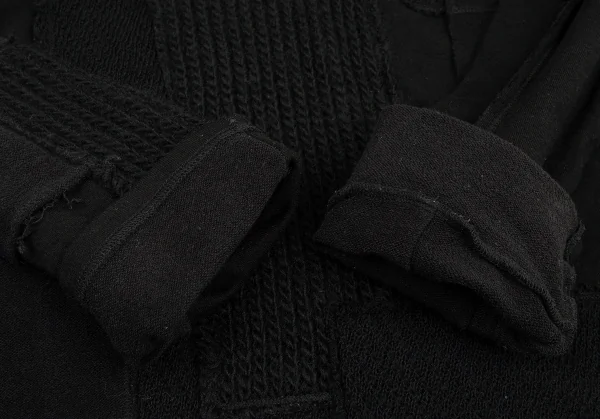 ヨウジヤマモト プールオムYohji Yamamoto POUR HOMME パッチワーク切替デザインスウェット 黒3 K-88291_008