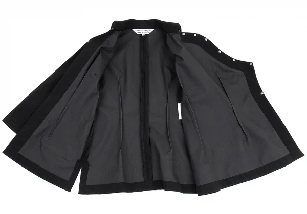 コムコム コムデギャルソンCOMME des GARCONS ナイロンスナップボタンチャイナジャケット 黒S K-88299_012