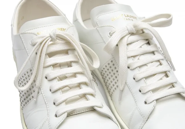 サンローランパリSAINT LAURENT PARIS スタッズレザースニーカー 白40(25位) K-88308_010