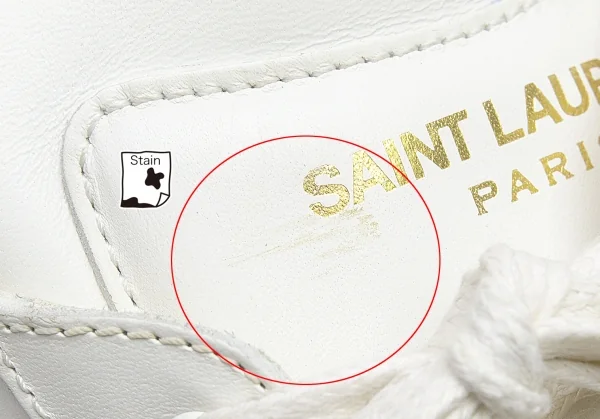 サンローランパリSAINT LAURENT PARIS スタッズレザースニーカー 白40(25位) K-88308_012