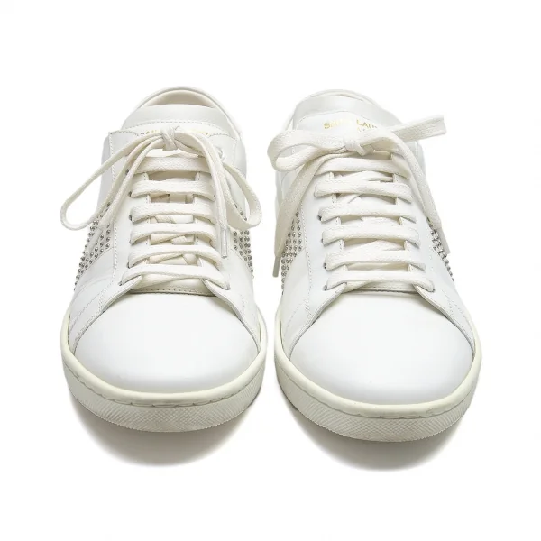 サンローランパリSAINT LAURENT PARIS スタッズレザースニーカー 白40(25位) K-88308_002