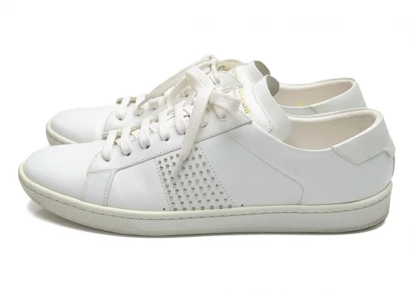 サンローランパリSAINT LAURENT PARIS スタッズレザースニーカー 白40(25位) K-88308_003