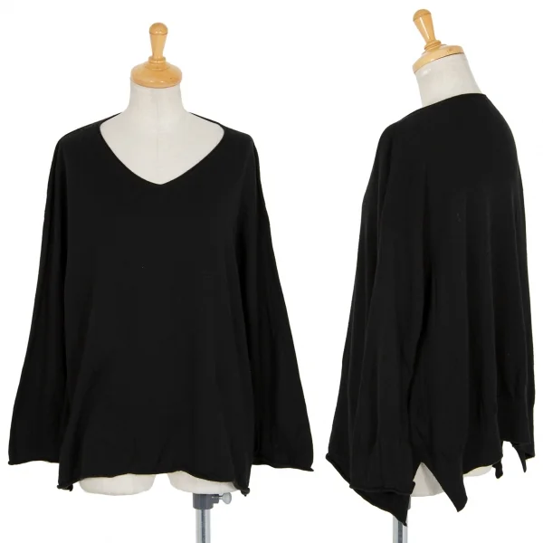 プランテーションPlantation コットンレーヨンニットトップス 黒M K-88309_001