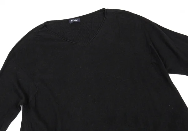 プランテーションPlantation コットンレーヨンニットトップス 黒M K-88309_003