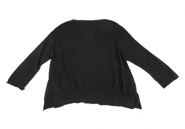 プランテーションPlantation コットンレーヨンニットトップス 黒M K-88309_009