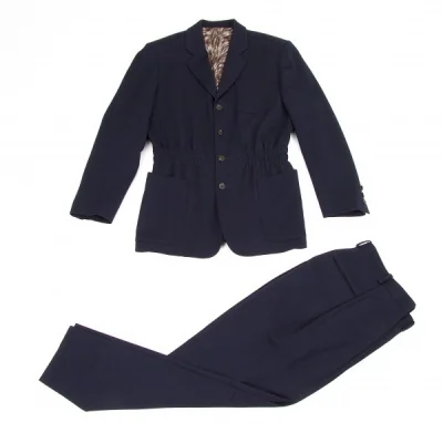 ジュニアゴルチエJUNIOR GAULTIER ウエストギャザーウールセットアップスーツ 紺