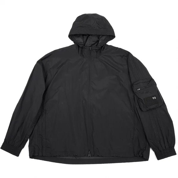 ワイスリーY-3 ナイロンポケットデザインビッグシルエットパーカー 黒2XL K-88354_001