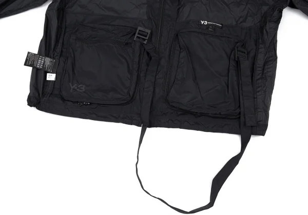 ワイスリーY-3 ナイロンポケットデザインビッグシルエットパーカー 黒2XL K-88354_014