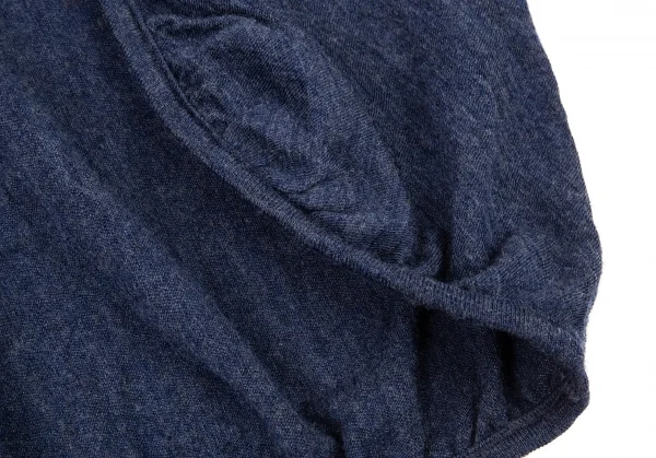 ワイズY's ギャザーパイピングウールボタンレスカーディガン 青2 K-88361_008