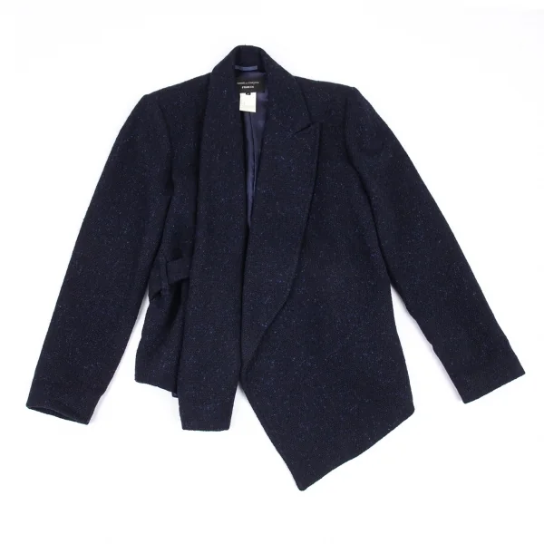 コムデギャルソン フランスCOMME des GARCONS FRANCE ネップツイードスリットデザインジャケット 紺S K-88370_002