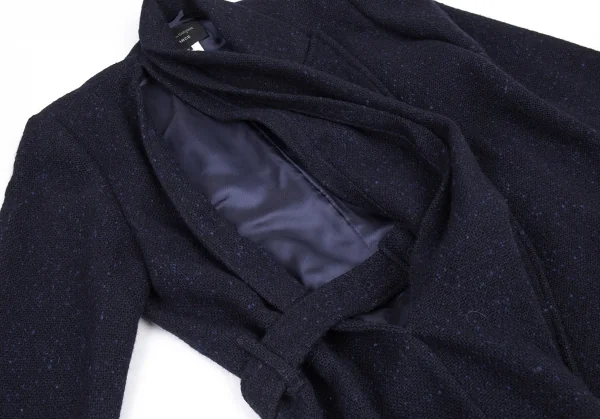 コムデギャルソン フランスCOMME des GARCONS FRANCE ネップツイードスリットデザインジャケット 紺S K-88370_005