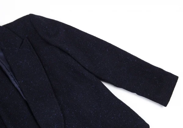 コムデギャルソン フランスCOMME des GARCONS FRANCE ネップツイードスリットデザインジャケット 紺S K-88370_006