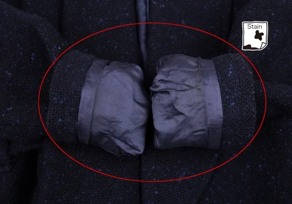 コムデギャルソン フランスCOMME des GARCONS FRANCE ネップツイードスリットデザインジャケット 紺S K-88370_008