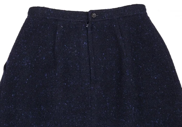 コムデギャルソン フランスCOMME des GARCONS FRANCE ネップツイードラップデザインスカート 紺S K-88371_011