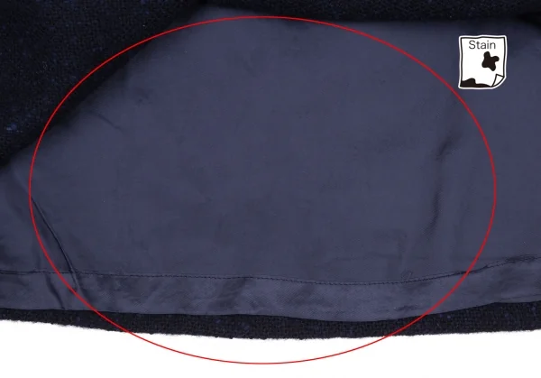 コムデギャルソン フランスCOMME des GARCONS FRANCE ネップツイードラップデザインスカート 紺S K-88371_008