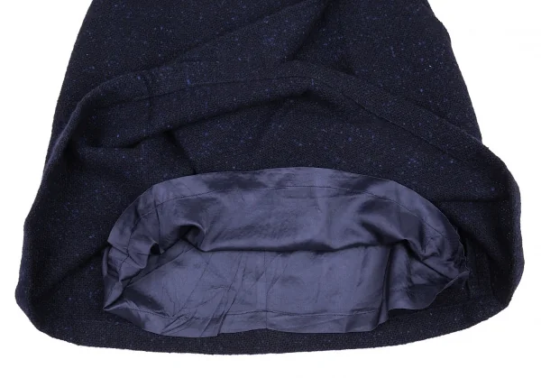 コムデギャルソン フランスCOMME des GARCONS FRANCE ネップツイードラップデザインスカート 紺S K-88371_009