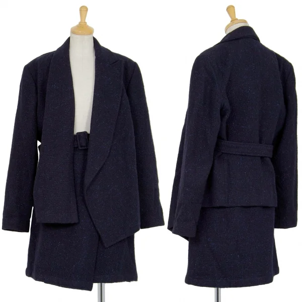 コムデギャルソン フランスCOMME des GARCONS FRANCE ネップツイードセットアップスーツ 紺S K-88372_001