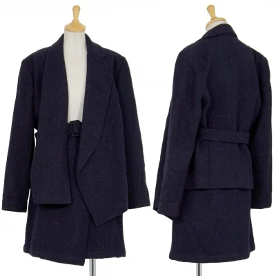 コムデギャルソン フランスCOMME des GARCONS FRANCE ネップツイードセットアップスーツ 紺