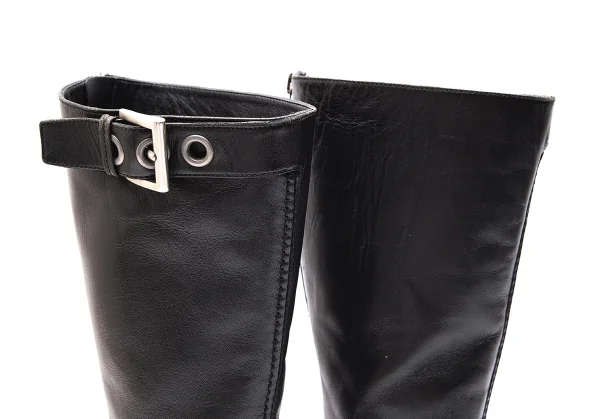 プラダPRADA ナッパレザーバックジップポインテッドトゥブーツ 黒37 1/2(24位) K-88390_016