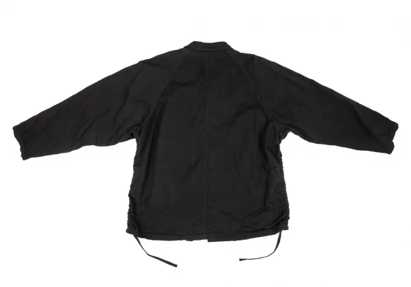 ヨウジヤマモト プールオムYohji Yamamoto POUR HOMME 製品染めコットンサイドシャーリングラグランジャケット 黒3 K-88417_011