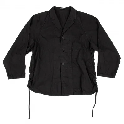 ヨウジヤマモト プールオムYohji Yamamoto POUR HOMME 製品染めコットンサイドシャーリングラグランジャケット