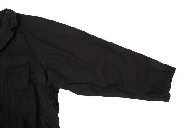 ヨウジヤマモト プールオムYohji Yamamoto POUR HOMME 製品染めコットンサイドシャーリングラグランジャケット 黒3 K-88417_005