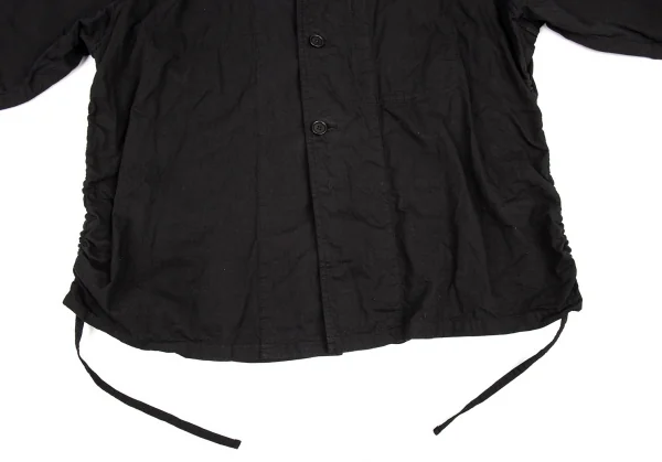 ヨウジヤマモト プールオムYohji Yamamoto POUR HOMME 製品染めコットンサイドシャーリングラグランジャケット 黒3 K-88417_007