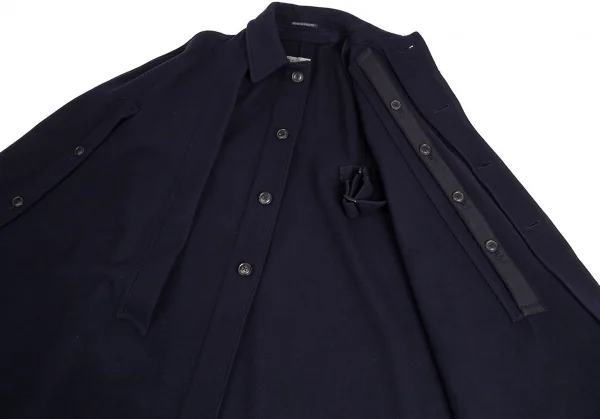 ヨウジヤマモト プールオムYohji Yamamoto POUR HOMME ウールモッサマントコート 紺3 K-88419_010