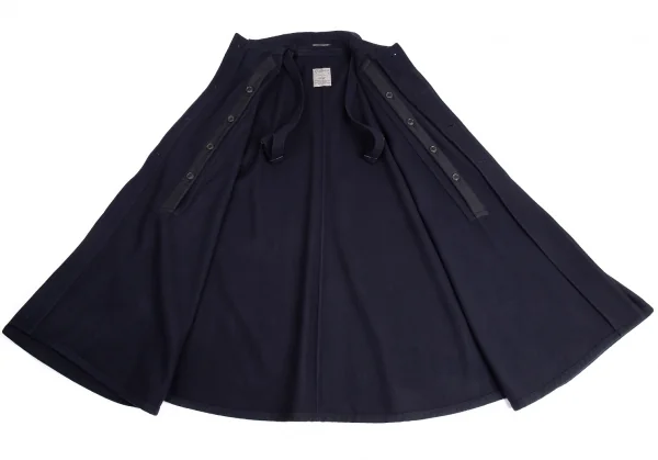 ヨウジヤマモト プールオムYohji Yamamoto POUR HOMME ウールモッサマントコート 紺3 K-88419_011