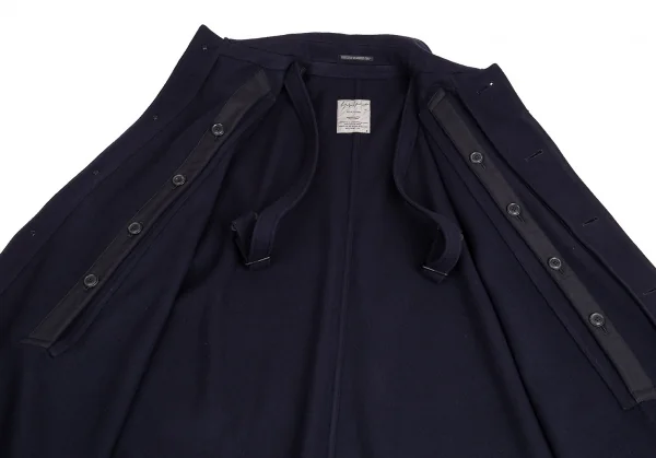ヨウジヤマモト プールオムYohji Yamamoto POUR HOMME ウールモッサマントコート 紺3 K-88419_012