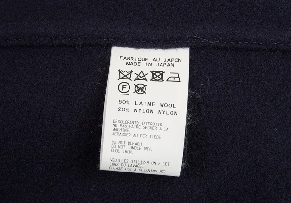 ヨウジヤマモト プールオムYohji Yamamoto POUR HOMME ウールモッサマントコート 紺3 K-88419_019