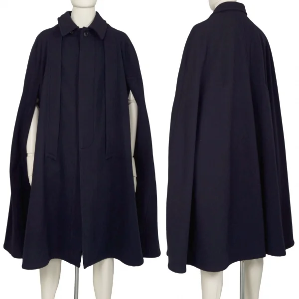 ヨウジヤマモト プールオムYohji Yamamoto POUR HOMME ウールモッサマントコート 紺3 K-88419_002
