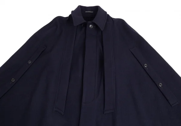 ヨウジヤマモト プールオムYohji Yamamoto POUR HOMME ウールモッサマントコート 紺3 K-88419_003