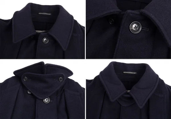 ヨウジヤマモト プールオムYohji Yamamoto POUR HOMME ウールモッサマントコート 紺3 K-88419_004