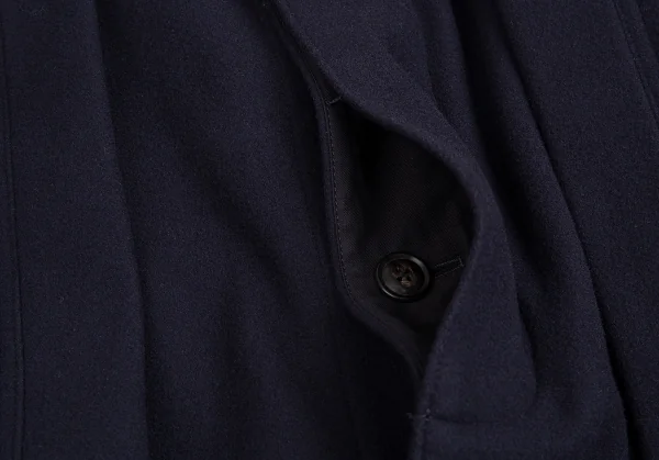 ヨウジヤマモト プールオムYohji Yamamoto POUR HOMME ウールモッサマントコート 紺3 K-88419_009