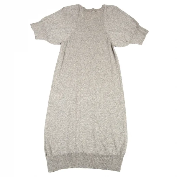 ヨウジヤマモト ファムYohji Yamamoto FEMME カシミヤ混コットンパフスリーブワンピース グレー2 K-88447_008
