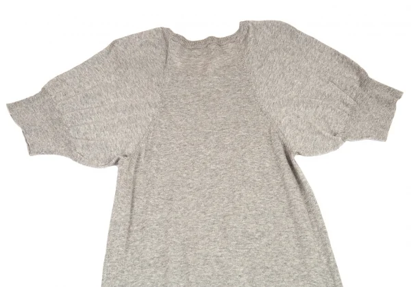 ヨウジヤマモト ファムYohji Yamamoto FEMME カシミヤ混コットンパフスリーブワンピース グレー2 K-88447_009