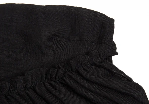 ヨウジヤマモト ファムYohji Yamamoto FEMME リネンキュプラデザインブラウス 黒1 K-88452_006