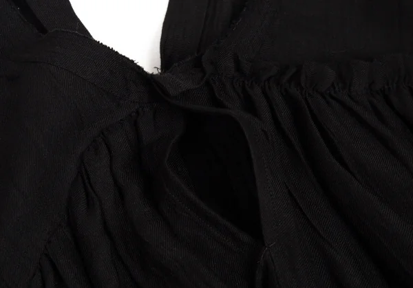 ヨウジヤマモト ファムYohji Yamamoto FEMME リネンキュプラデザインブラウス 黒1 K-88452_007