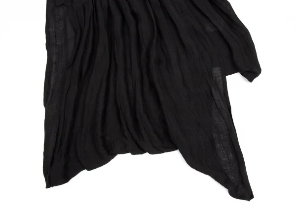 ヨウジヤマモト ファムYohji Yamamoto FEMME リネンキュプラデザインブラウス 黒1 K-88452_008