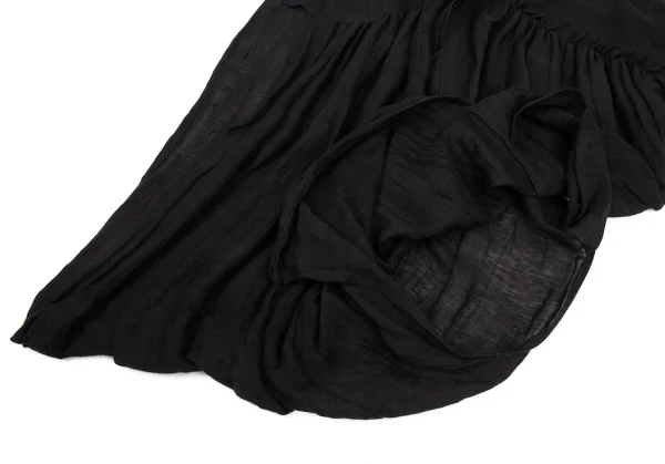 ヨウジヤマモト ファムYohji Yamamoto FEMME リネンキュプラデザインブラウス 黒1 K-88452_009