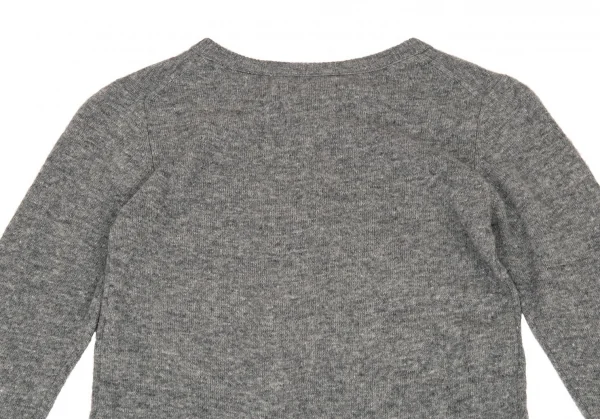 ヨウジヤマモト ファムYohji Yamamoto FEMME カシミヤ混ウールバックプリーツカーディガン グレー2 K-88456_010