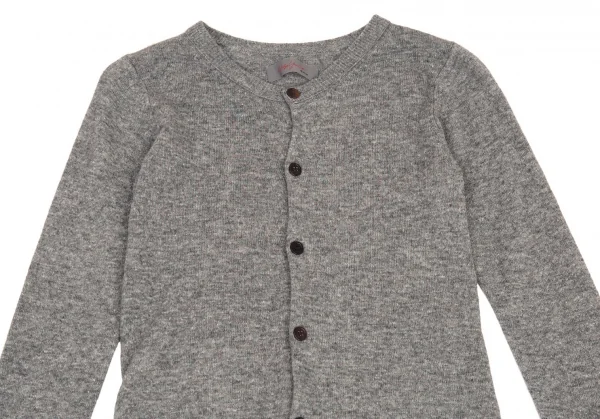 ヨウジヤマモト ファムYohji Yamamoto FEMME カシミヤ混ウールバックプリーツカーディガン グレー2 K-88456_003