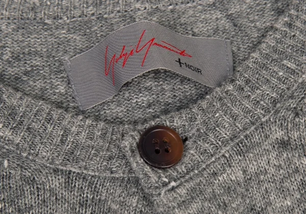 ヨウジヤマモト ファムYohji Yamamoto FEMME カシミヤ混ウールバックプリーツカーディガン グレー2 K-88456_004