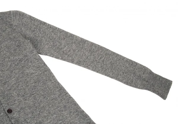 ヨウジヤマモト ファムYohji Yamamoto FEMME カシミヤ混ウールバックプリーツカーディガン グレー2 K-88456_005