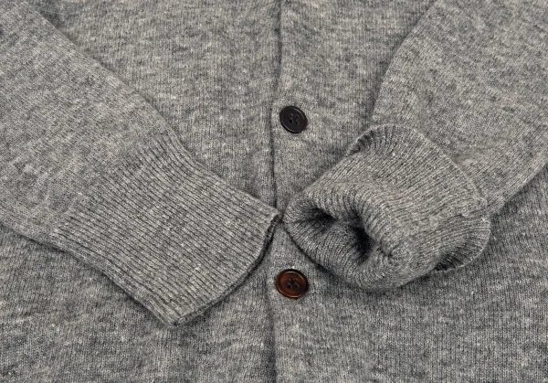 ヨウジヤマモト ファムYohji Yamamoto FEMME カシミヤ混ウールバックプリーツカーディガン グレー2 K-88456_007