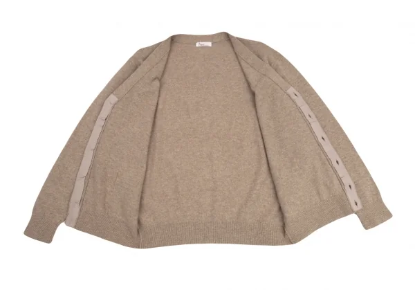パパスPapas ワンポイントロゴ刺繍ニットカーディガン モカM K-88585_011
