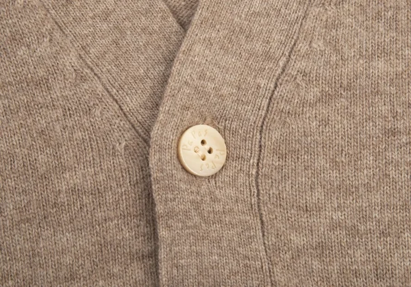 パパスPapas ワンポイントロゴ刺繍ニットカーディガン モカM K-88585_005