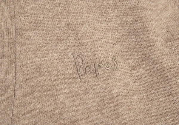 パパスPapas ワンポイントロゴ刺繍ニットカーディガン モカM K-88585_006